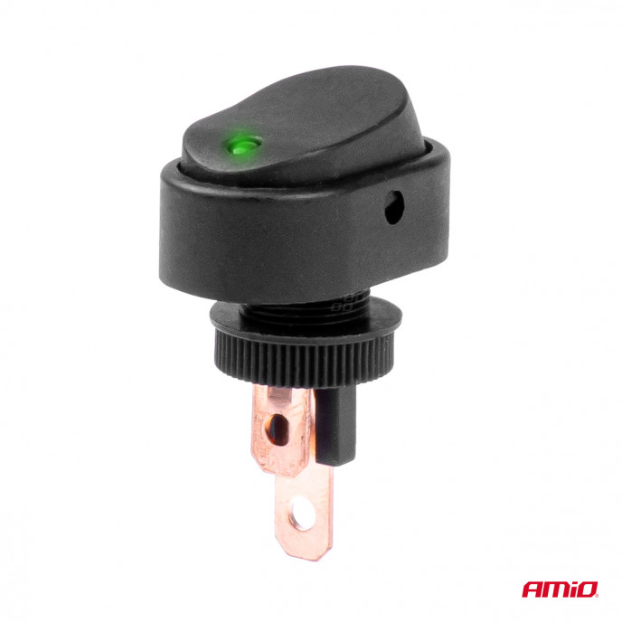 Elliptische schakelaar met groen licht 12/24V max 30A AAN/UIT
