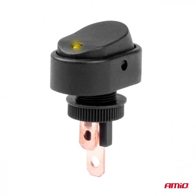 Elliptische schakelaar met geel licht 12/24V max 30A AAN/UIT