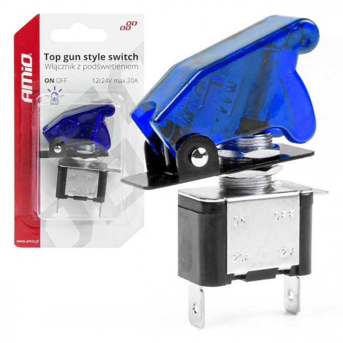 Tuimelschakelaar met kap met blauw licht