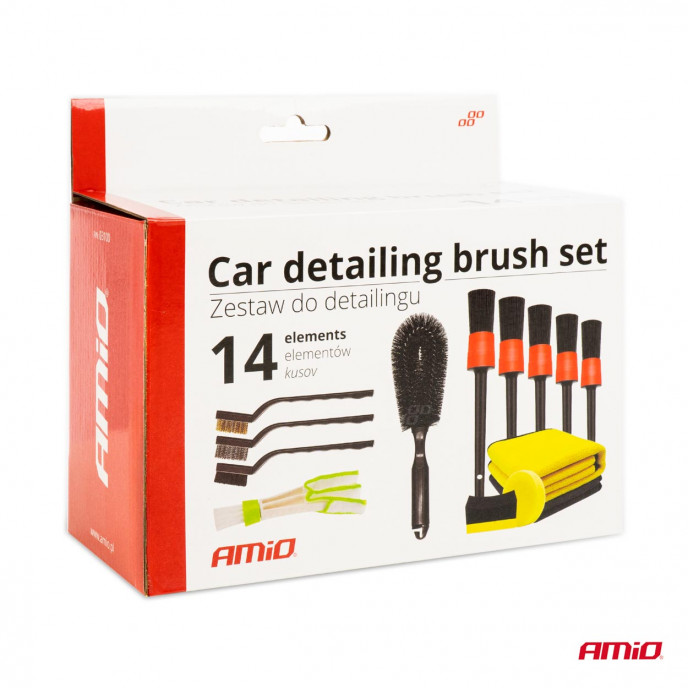 Auto detailing mix borstel, spons en microvezel set 14-delig