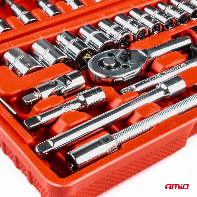 1/4 Sleutel dop reparatie gereedschap set doos 46-delig