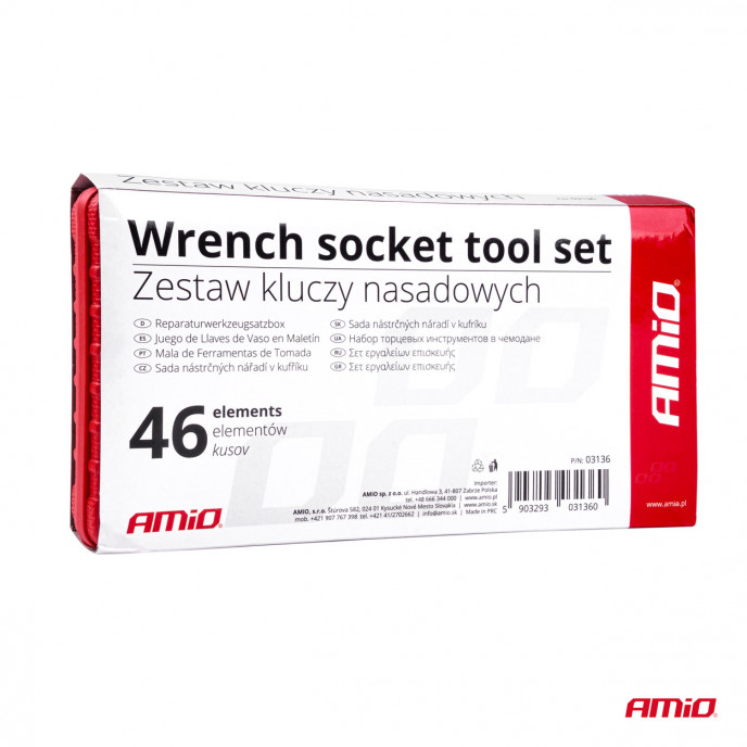1/4 Sleutel dop reparatie gereedschap set doos 46-delig