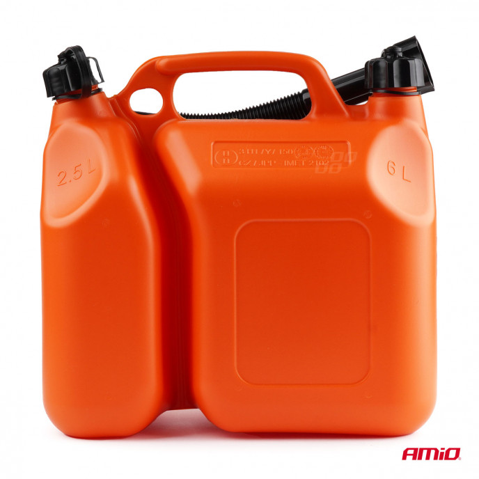 Kunststof brandstofblik tweekamer 6L + 2,5L AMIO-03208
