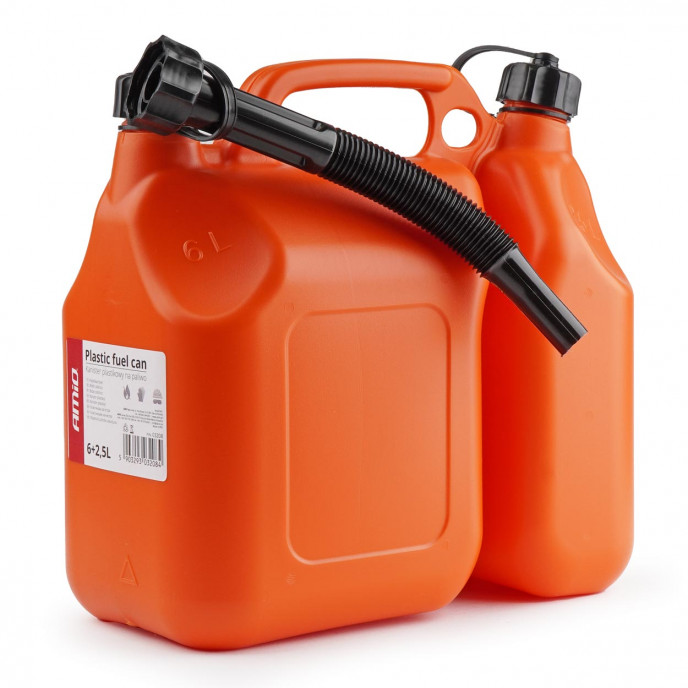 Kunststof brandstofblik tweekamer 6L + 2,5L AMIO-03208