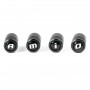 Aluminium zwarte ventieldop AMiO 4 stuks