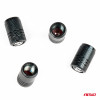 Aluminium zwarte ventieldop AMiO 4 stuks