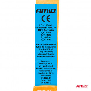 Automatische spanband met ratel 100/200kg 18mm 2m S-TYPE AMIO-03323