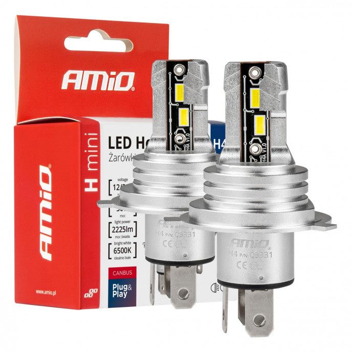LED-koplampen H-mini Serie H4/H19 AMiO-03331