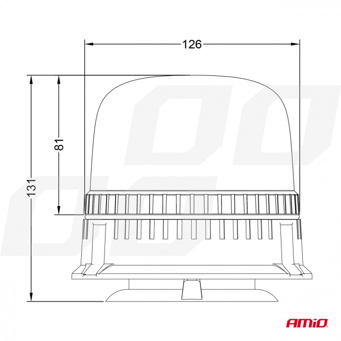 LED Waarschuwingslamp 24 LED W25M 12V 24V AMIO-03340