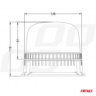 LED Waarschuwingslamp W25b 3 schroeven R65 R10 24LED 12/24V IP66