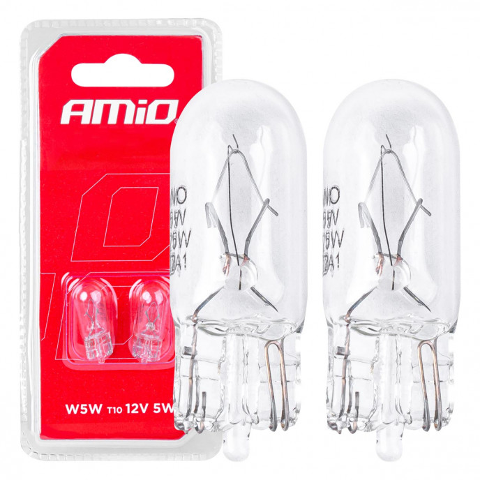 Halogeenlampen T10 W5W W2.1x9.5d 12V 2st blister