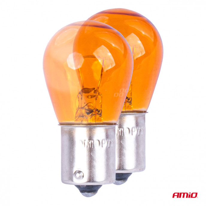 Halogeenlampen PY21W BAU15S 12V AMBER 2st blister