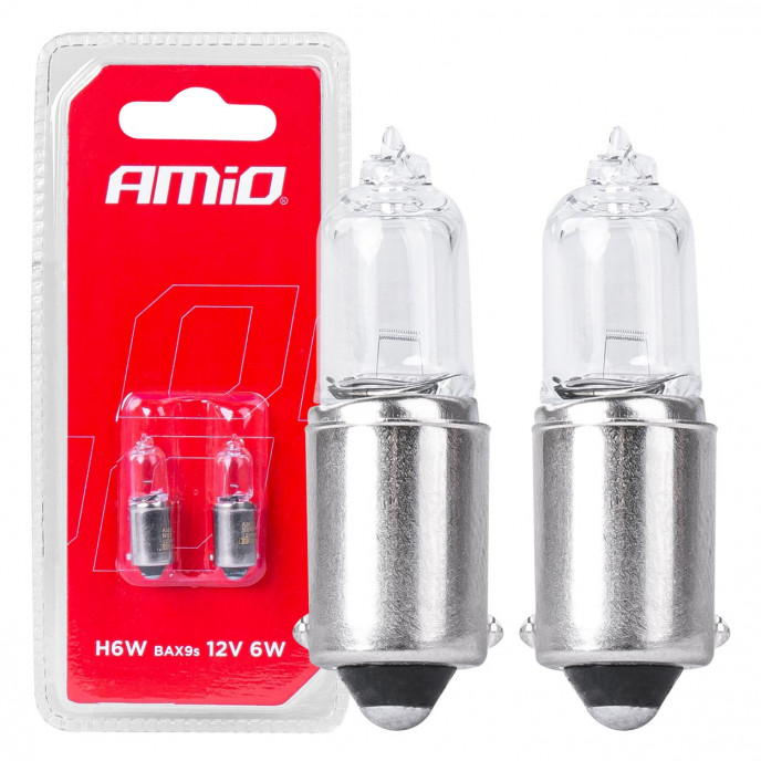 Halogeenlampen H6W 12V 6W BAX9S wit 2st blister