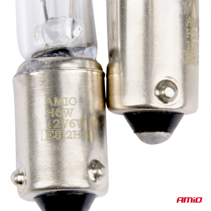 Halogeenlampen H6W 12V 6W BAX9S wit 2st blister
