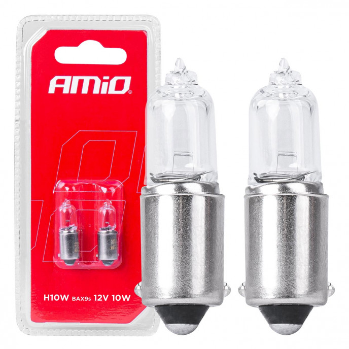 Halogeenlampen H10W 12V 10W BAX9S wit 2st blister