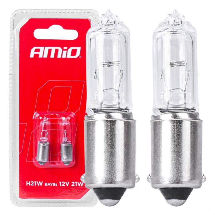 Halogeenlampen H21W 12V 21W BAY9S wit 2st blister