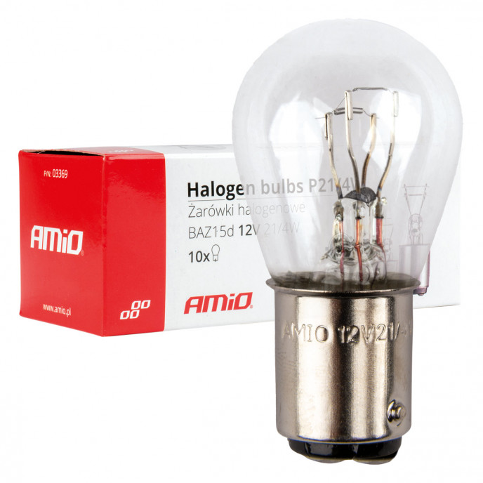 Halogeenlampen P21/4W 12V BAZ15d 10st