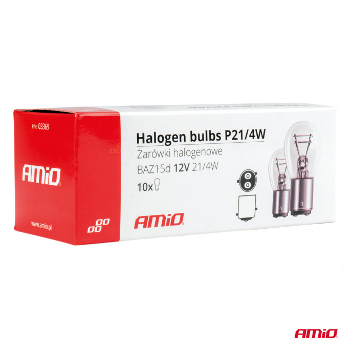 Halogeenlampen P21/4W 12V BAZ15d 10st