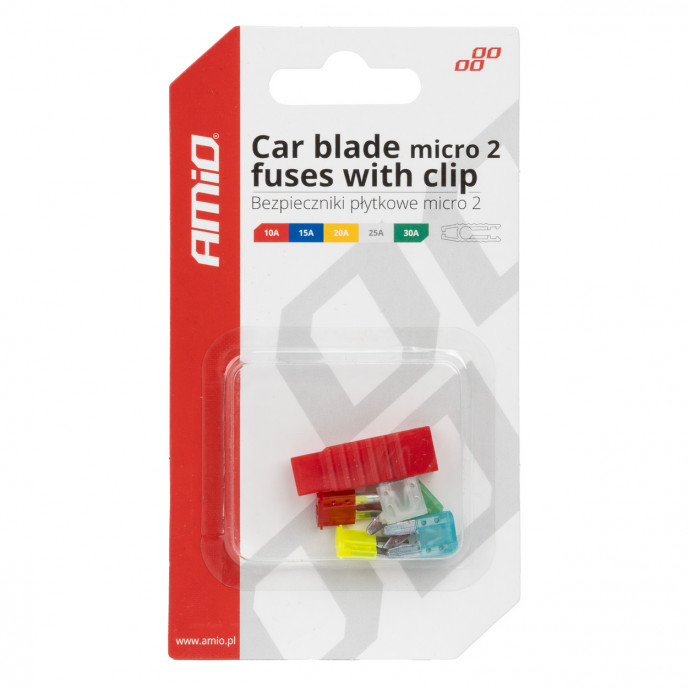Autoblad micro 2 zekeringen met trekker, assortiment 