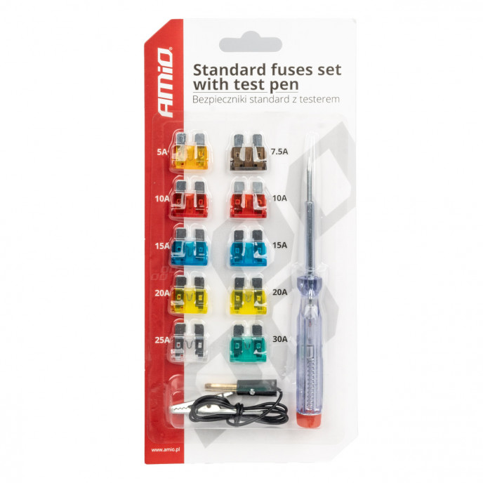 Mini auto zekeringen set met testpen, assortiment