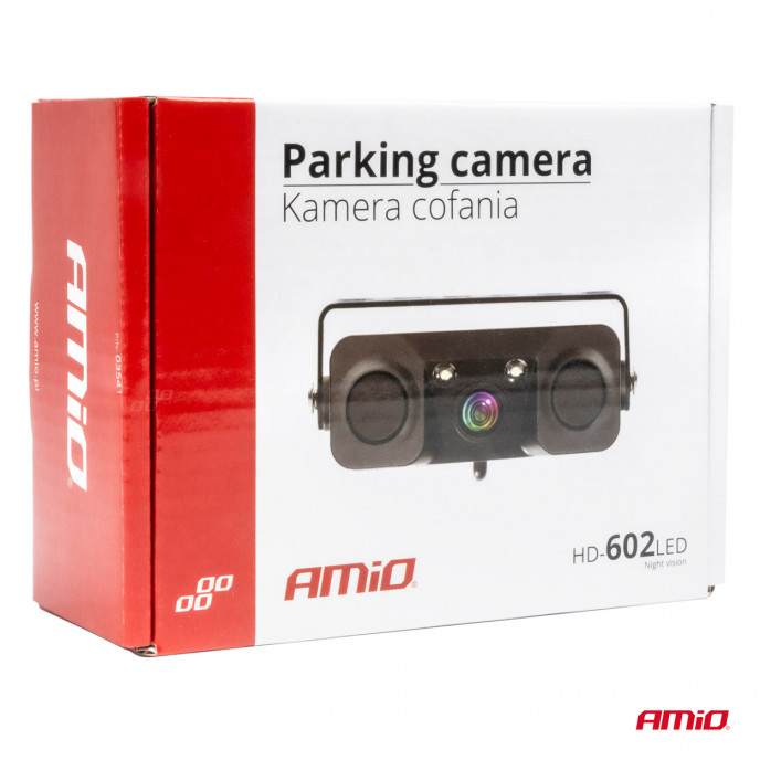 Achteruitrijcamera met parkeersensor en zoemende waarschuwing