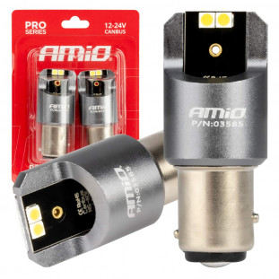 LED CANBUS PRO-serie BAY15D P21/5W 4x3030 SMD wit 12/24V AMIO-03585