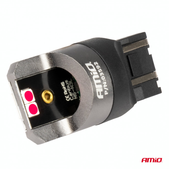 LED CANBUS PRO serie 7443 W21/5W 4x3030 SMD Rood 12/24V AMIO-03592