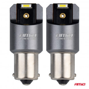 LED CANBUS PRO serie BA15S P21W 2x1860SMD Wit 12/24V VOLLEDIGE CANBUS AMIO-03593