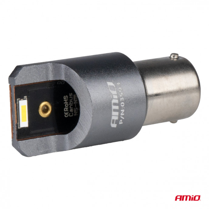 LED CANBUS PRO serie BA15S P21W 2x1860SMD Wit 12/24V VOLLEDIGE CANBUS AMIO-03593