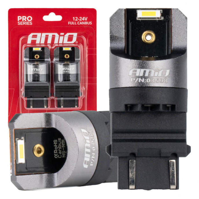 LED CANBUS PRO serie P27/7W 2x3157 SMD Wit 12V 24V AMIO-03598