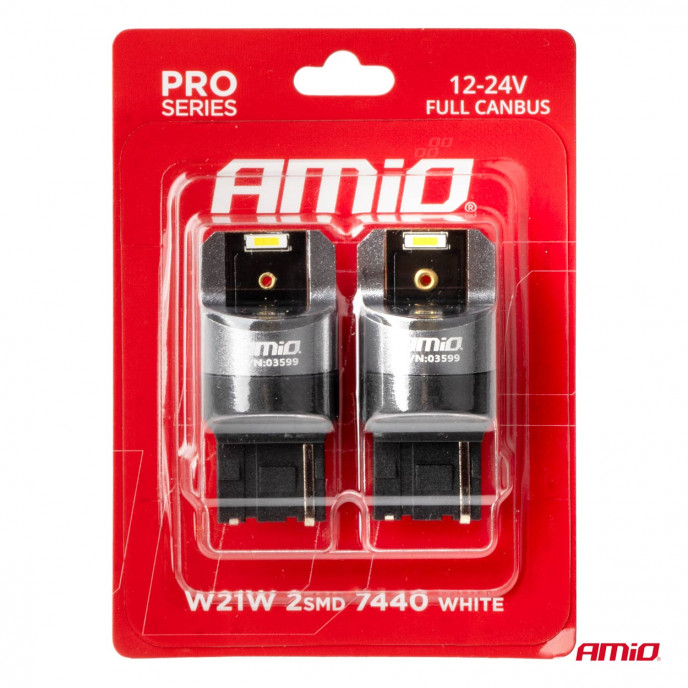 LED FULL CANBUS W21W 2SMD 7440 WIT AMIO-03599
