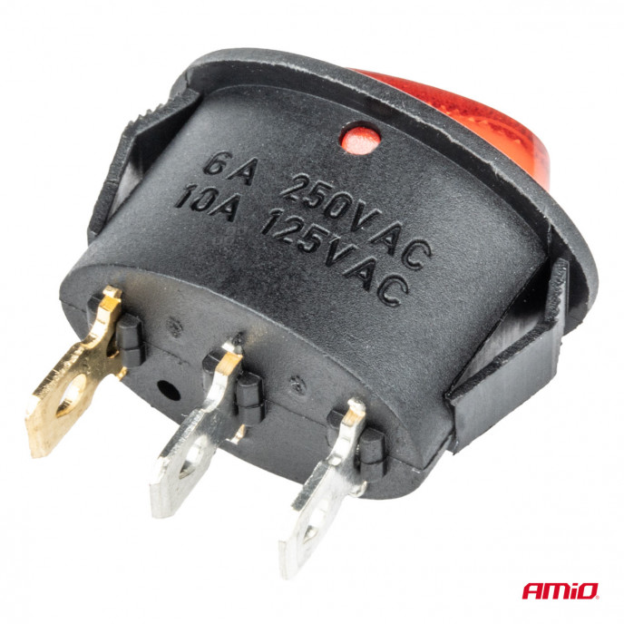 Eliptische schakelaar 12V/230V (met rood licht) BU02