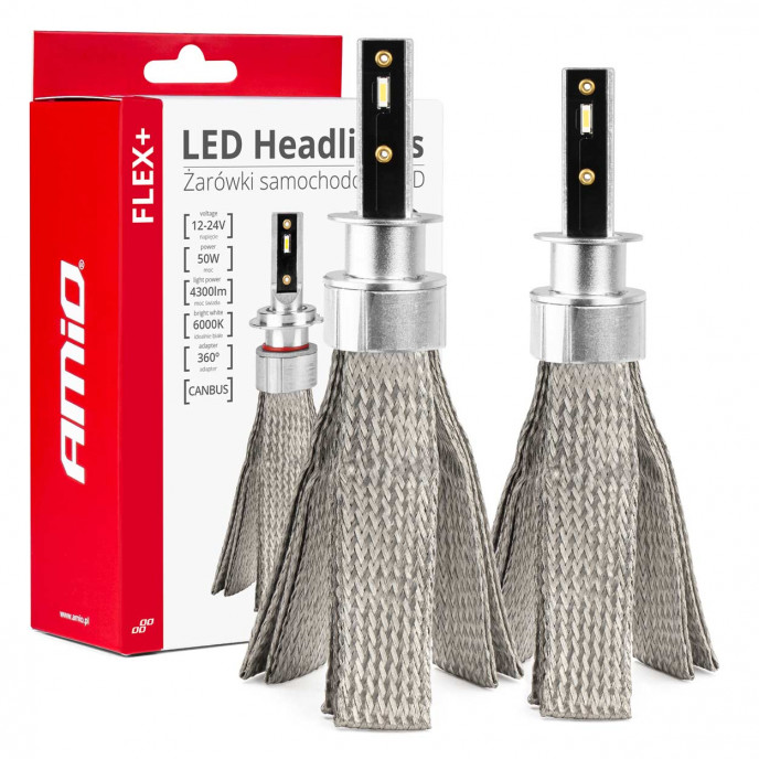 LED Koplampen FLEX+ Serie H1 canbus 6000K 12-24V AMIO-03655