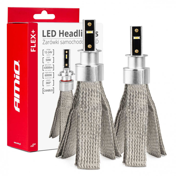 LED Koplampen FLEX+ Serie H3 canbus 6000K 12-24V AMIO-03656