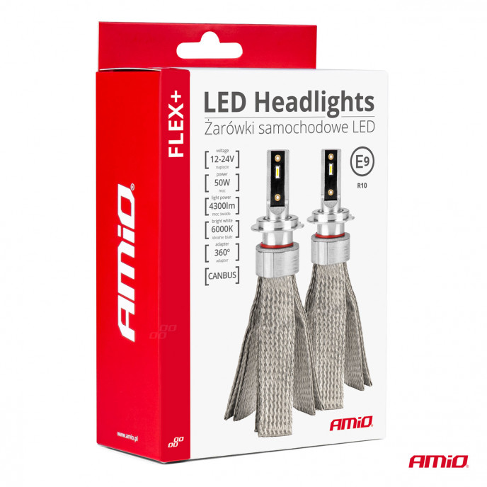 LED Koplampen FLEX+ Serie H3 canbus 6000K 12-24V AMIO-03656