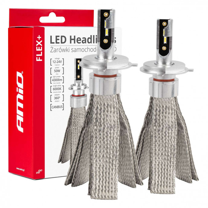 LED Koplampen FLEX+ Serie H4/H19 canbus 6000K 12-24V AMIO-03657