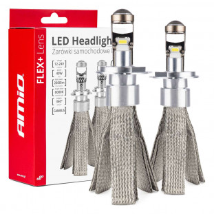 LED autolampen FLEX+ serie H4 lens 12V 24V 6000K Canbus AMIO-03658