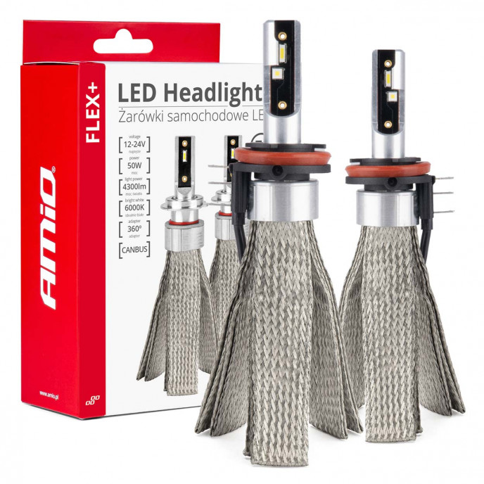 LED autolampen FLEX+ H15 6000K serie 12V 24V Canbus AMIO-03666