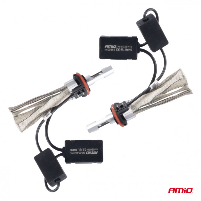 LED autolampen FLEX+ H15 6000K serie 12V 24V Canbus AMIO-03666