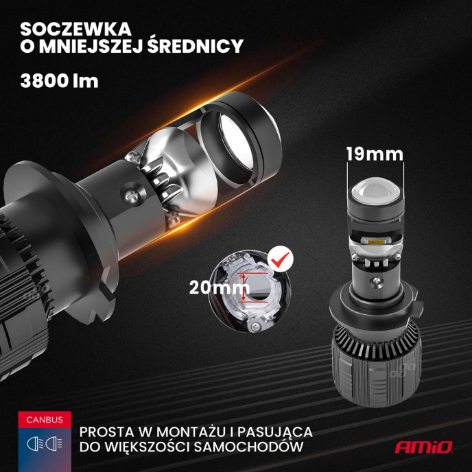LED-koplampen H7 PL Serie AMiO-03668