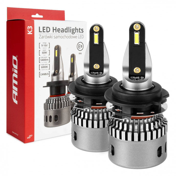 LED-koplampen K3-serie H7-6 12V 6000K canbus AMIO-03685