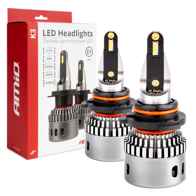 LED-koplampen K3-serie HB3/HIR1 9011/H10 12V 6000K canbus AMIO-03687