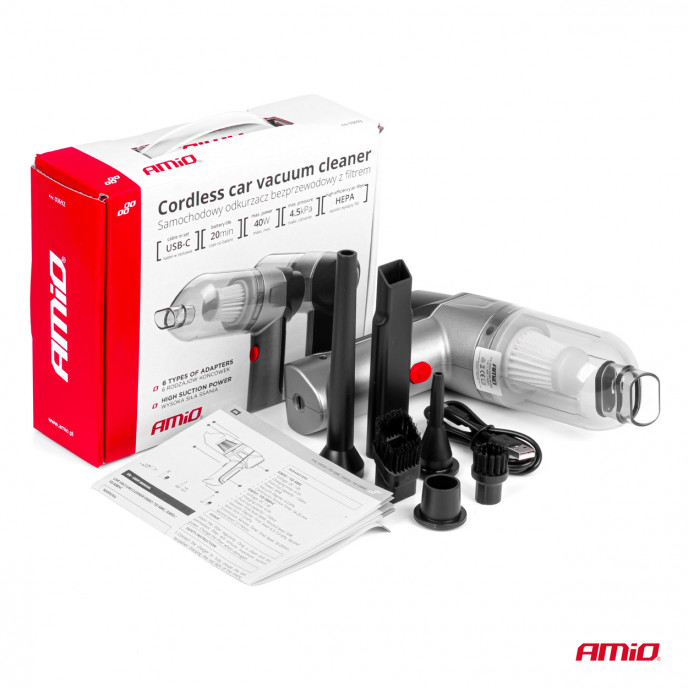 Draadloze autostofzuiger HEPA AMiO-03692