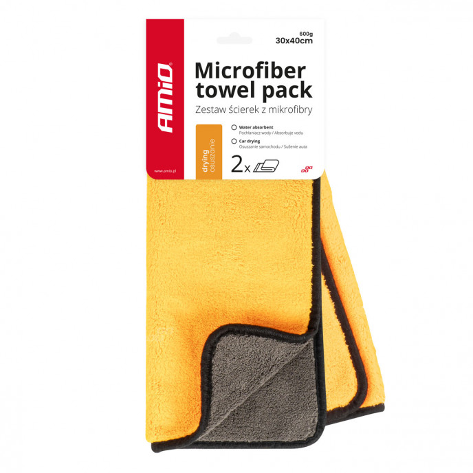 Microvezel droogdoek pakket 30x40cm 600g AMIO-03752