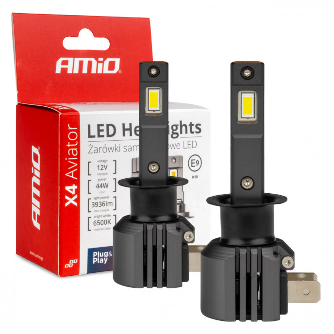 LED Koplampen X4-serie AVIATOR H1 6500K max 44W AMIO-03761