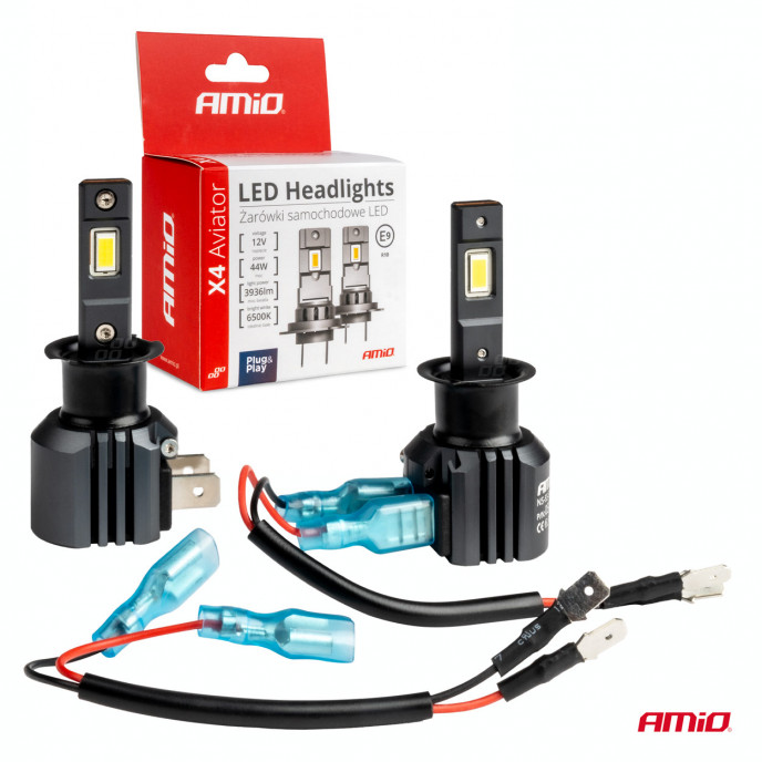 LED Koplampen X4-serie AVIATOR H3 6500K max 44W AMIO-03762