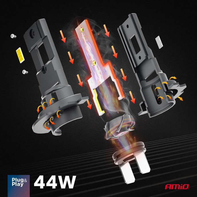 LED Koplampen X4-serie AVIATOR H7/H18 6500K max 44W AMIO-03764