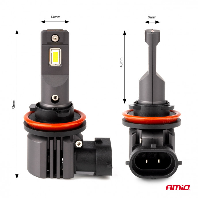 LED Koplampen X4-serie AVIATOR H8/H9/H11/H16 6500K max 44W AMIO-03765