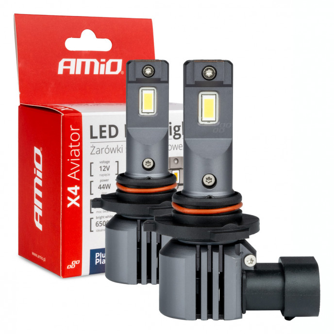 LED Koplampen X4-serie AVIATOR HB3 9005 HIR1 9011 H10 6500K max 44W AMIO-03766