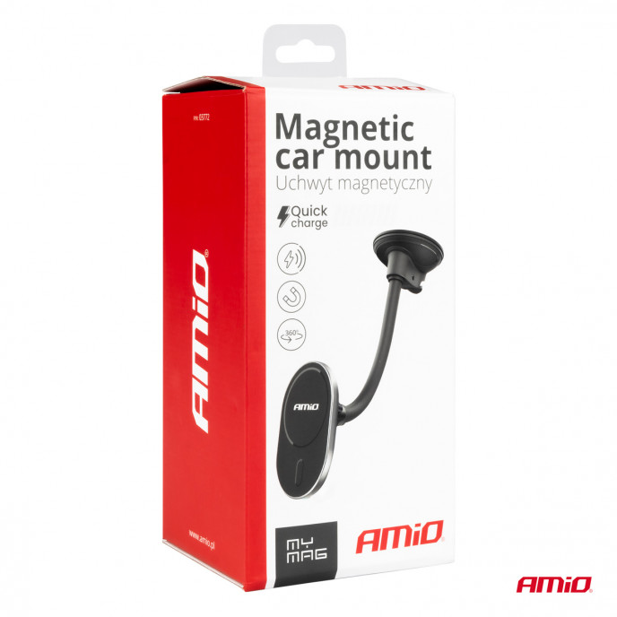 Zuignap Telefoonhouder met Draadloze Oplader My Mag 15W AMIO-03772